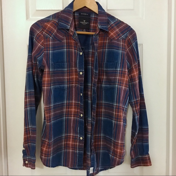 { AE Outfitters } Boyfriend Button-down Flannel XS - Picture 2 of 8